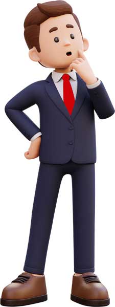 Business man questioning